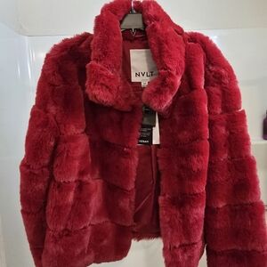 NVLT Women's Vibrant Red Teddy Jacket